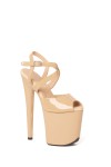 Beige Sandals in Patent Eco Leather | Flow