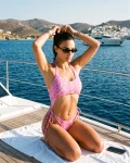 Vietri - One-piece swimsuit, tie-up | Pink Snake